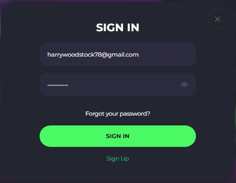 Spinago casino login form interface